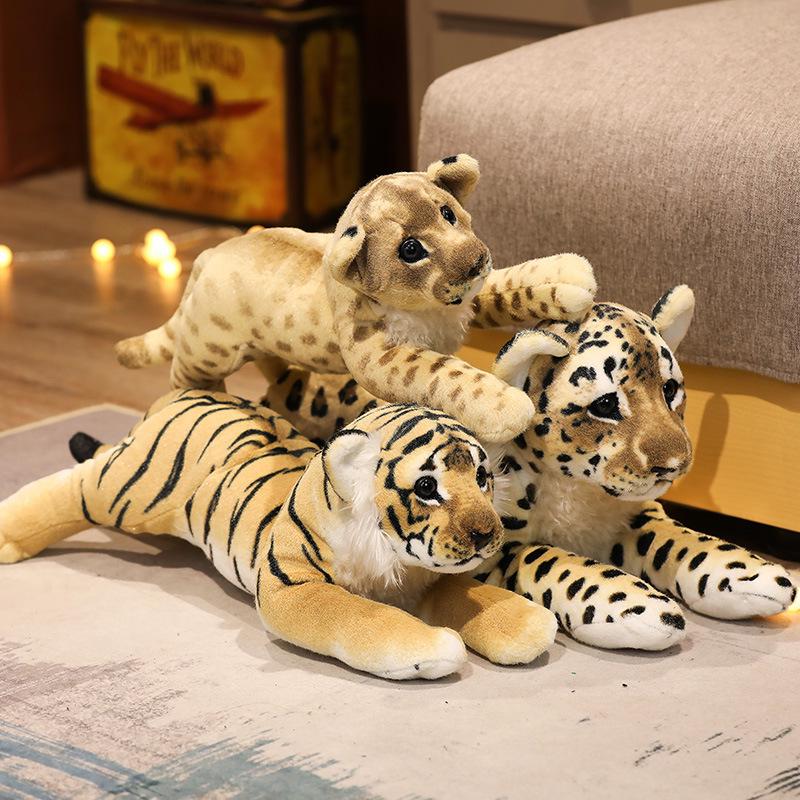 Plush Animal Toys: Tiger, Leopard, Golden Leopard, Lion Dolls for Home Decoration