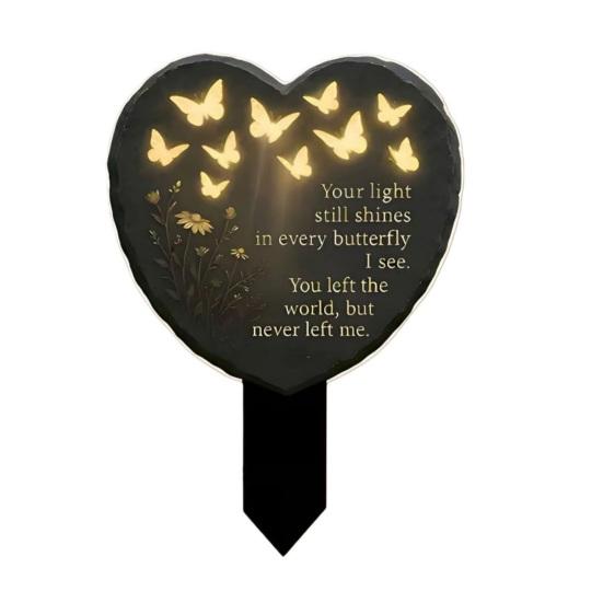 

1/2/3Pcs Heart-Shaped Butterfly Memorial Plaque Garden Stake Decoration Weather-proof Outdoor Yard Lawn Patio Pathway Acrylic Commemorative 1pc