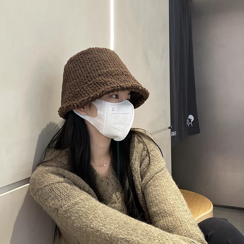 Fisherman's Hat Korean Versatile Face-showing Little Hat for Women In Autumn and Winter Thermal Bucket Basin Hat