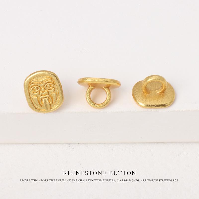 

5pcs Fog Gold God Of Wealth Auspicious Button Bracelet Diy Bracelet Ending Connection Accessories Chinese Cheongsam Hanfu Cardigan Buttons Zakiram 9 * 11mm