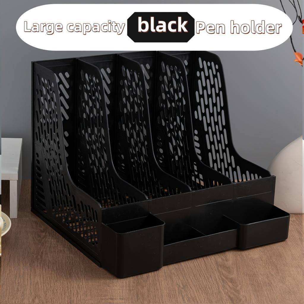 4-Compartment Detachable Desktop File Organizer, PP Material, Space-Saving Office Supplies and Document Storage Box