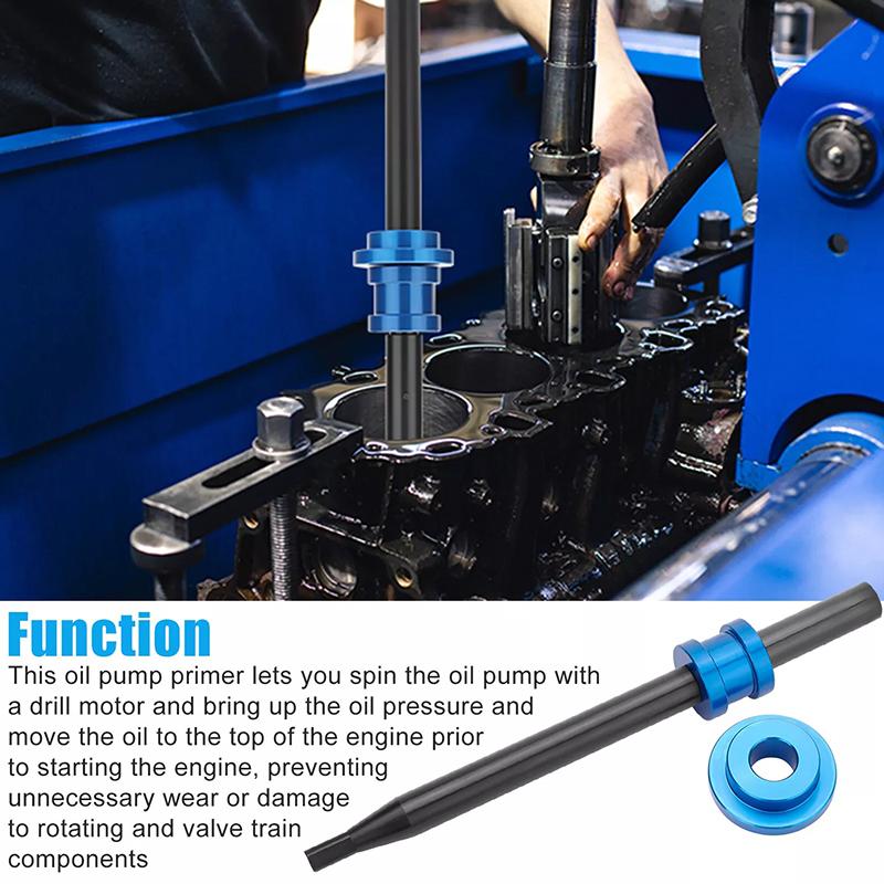 Oil Pump Primer Tool For Chevy 283 Sbc 454 Bbc Aluminum Oil Pump Priming Tool Anti-Rust For Chevy V6 V8 Engine Small Big Block
