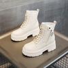 2026 autumn and winter new women's boots inner height increase thick-soled medium tube versatile small short boots British Martin boots