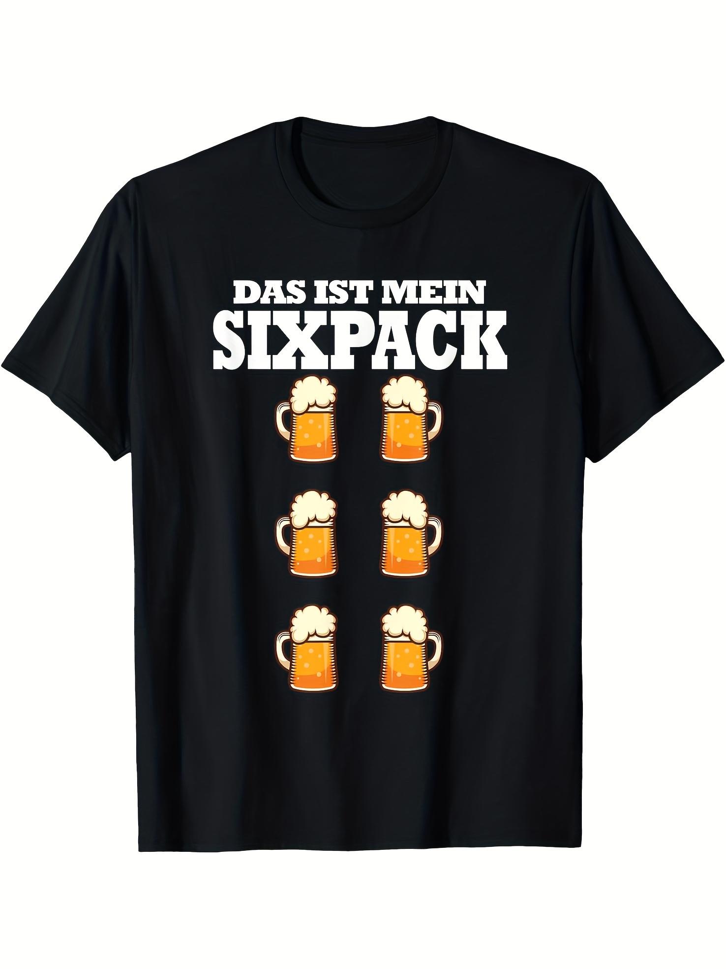 

Men S Fun Beer Six-Pc Abs Graphic T-Shirt - Features The German Phrase Das Ist Mein Six-Pa Along with a Beer Mug Design XXL