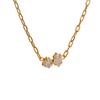 Yhpup Delicate Shiny Cubic Zirconia Pendant Necklace Temperament Stainless Steel Collarbone Chain Premium Jewelry New
