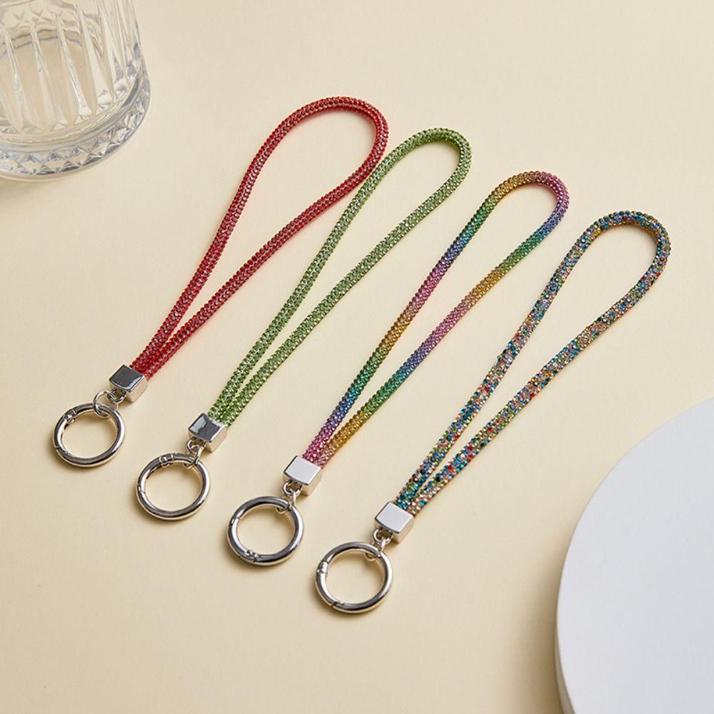 Handheld Glitter Rhinestone Phone Lanyard Hanging Cord Mobile Phone Chain  Girls New Year Gift