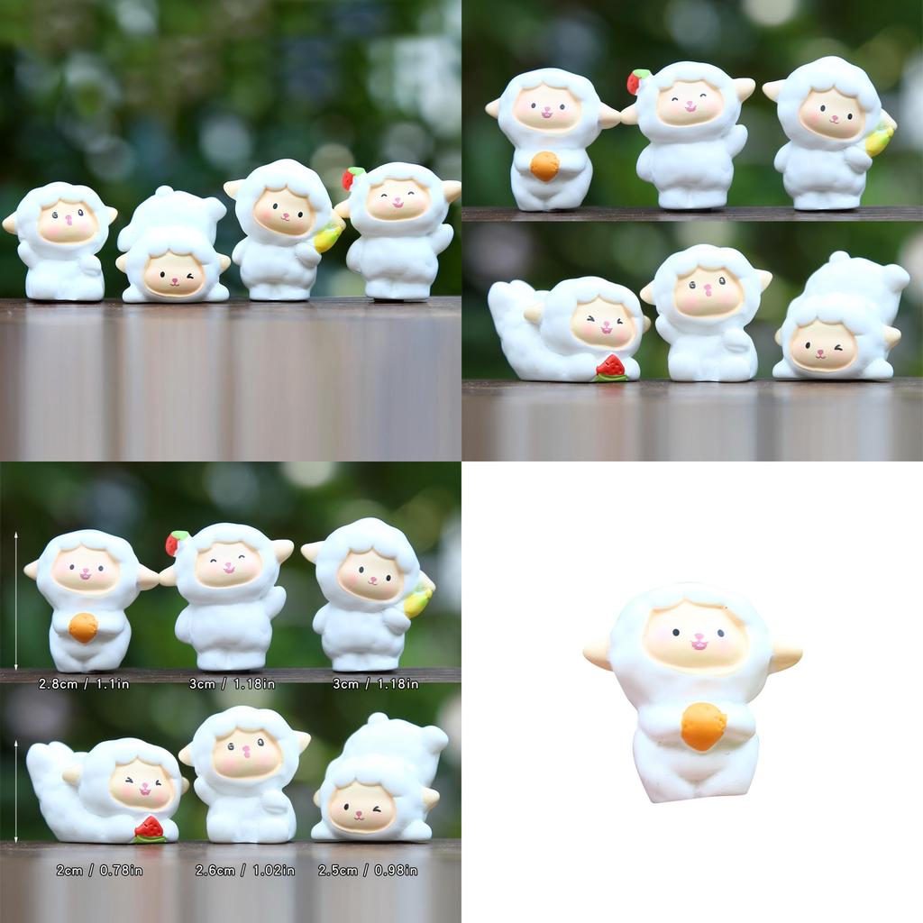 6pcs Cute Cartoon Sheep Handheld Fruit Model Ornament Set For Playroom Decor And Giftgiving