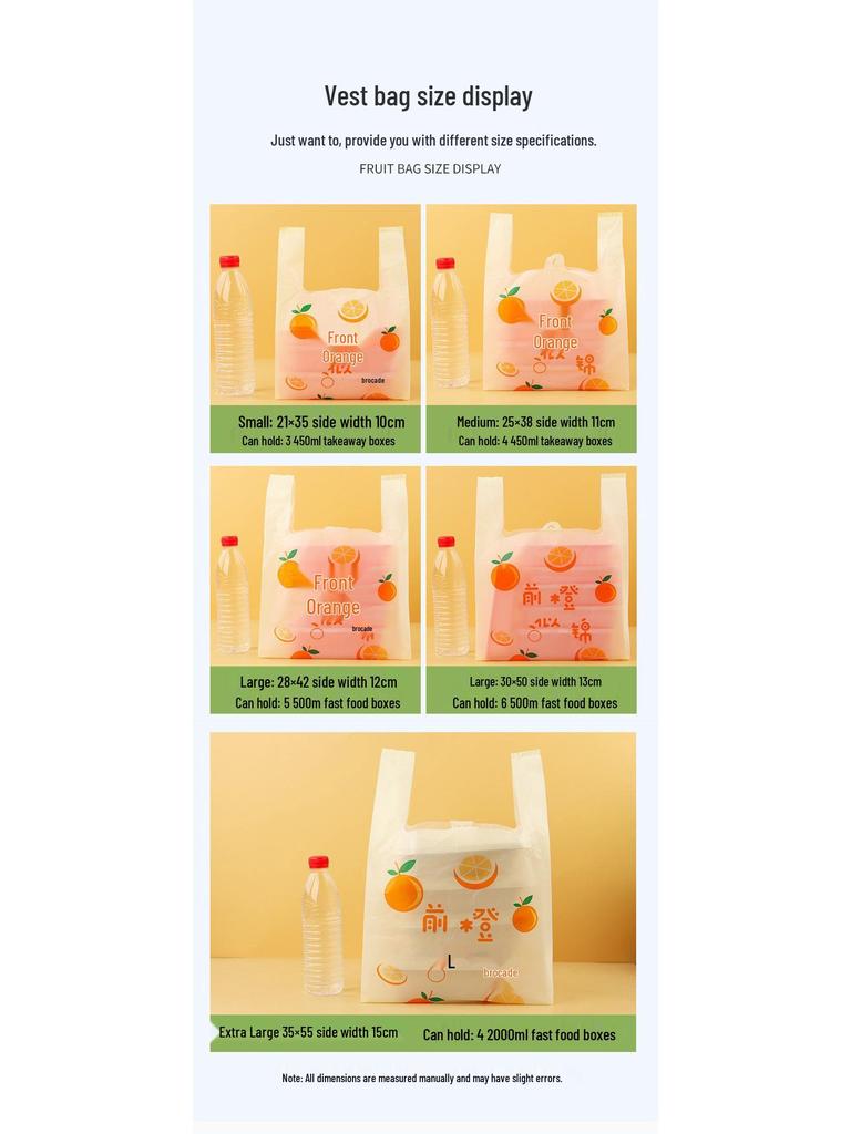 Kolorowa Torba Jednorazowa na Wynos dla Stoiska Cherry Street i do Użytku Komercyjnego na Owoce.