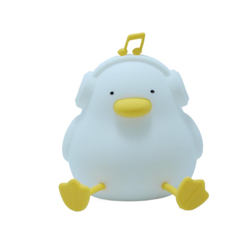 Rechargeable Cute Duck Silicone Night Light for Bedroom and Nursery