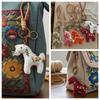 Cute Cloth Pony Pendant Leather Rope Horse Year Key Chain  Year Of The Horse