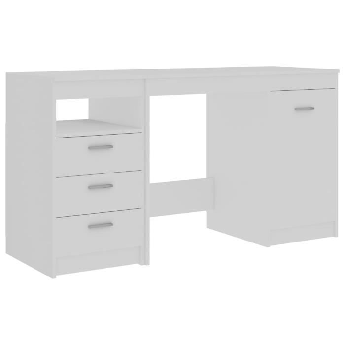 VidaXL Bureau Blanc 140x50x76 cm Aggloméré