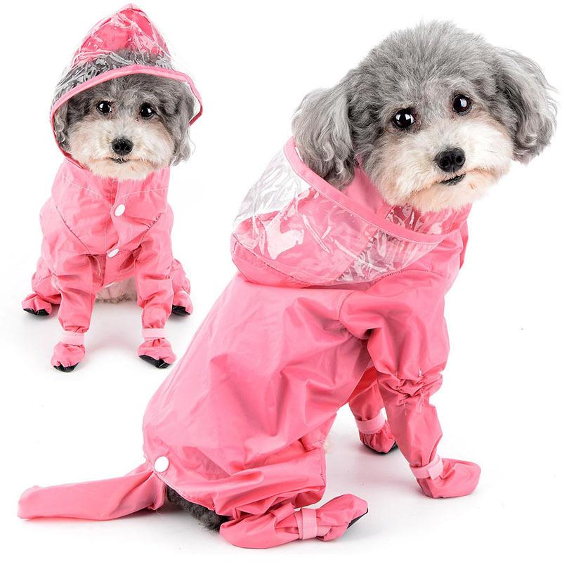 Outdoor Pet Supplies Four-legged One-piece Pet Clothes Whole Body Cat Dog Waterproof Raincoat with Rain Boots