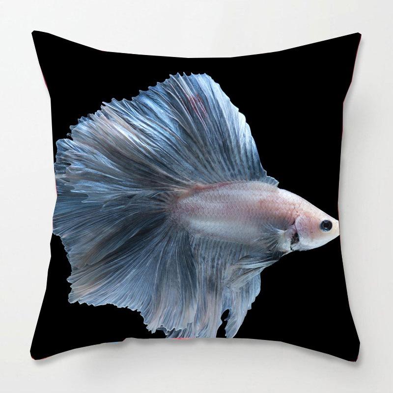 Tatami Bedside Square Pillow Animal Fish Print Pillow Case Home Sofa Pillow Cushion