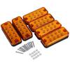 6pcs 8 LED Clearance Side Marker Light Indicator Lamp Truck Trailer Lorry Yellow