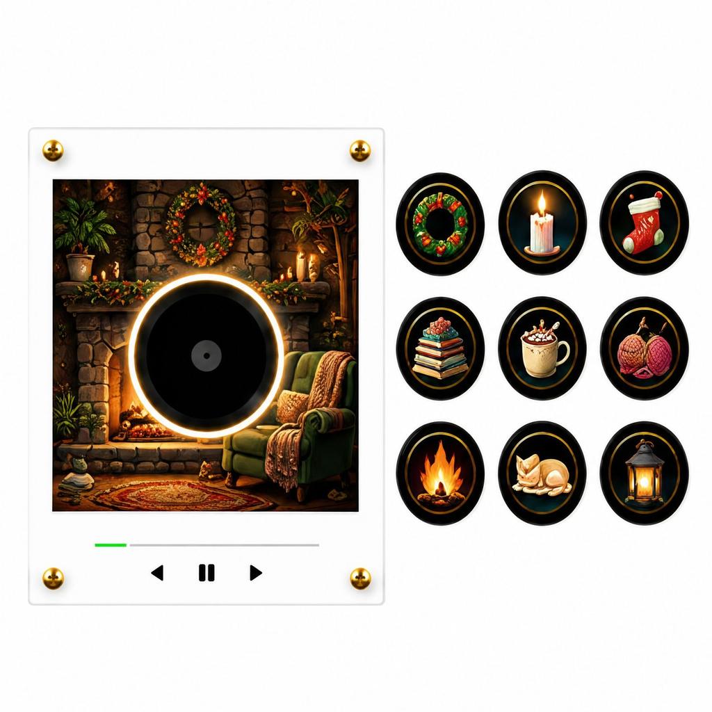 Rotating Disc Music Box Night Light with -Activated Singing Refrigerator Home Decor