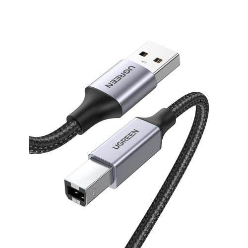 UGREEN Printer Cable 3m USB2.0 Type B Cable Highly Durable Nylon Braid Compatible with printers, scanners, pianos, DACs such as Canon/Epson/Brother/HP