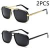 New Sunglasses Punk Sunglasses New Men's Square Uv400 Twin-beam Aviator Sunglasses
