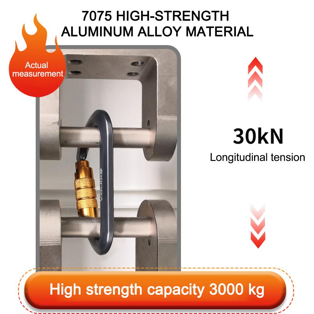 30kN Karbinhake för bergsklättring Kraftiga karbinhakar Bergskarbiner för bergsklättring Firning och Bergsbestigning