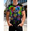 Sommer Lässig Atmungsaktiv Übergroß Sportlich Vielseitig Rundhals Kurzarm T-Shirt Herren Freizeit Mode Tier 3D Gedrucktes T-Shirt