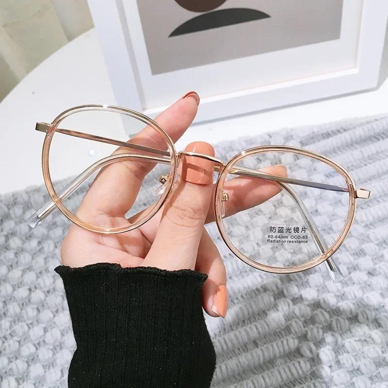 Vintage Round Metal Frame Anti Blue Light Blocking Glasses Women Men Fashion Optical Eyewear Reading Computer Eyeglasses