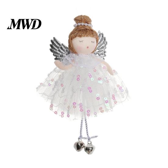 Soft Texture Gift Box Tags Christmas Angel Ornaments, Cute Plush Doll Pendant with Lightweight Fabric Charms Bell for Tree, Holiday Home Party