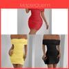 New Spring 2025 Satin Bodycon Dress With Off Shoulder Design For Women
