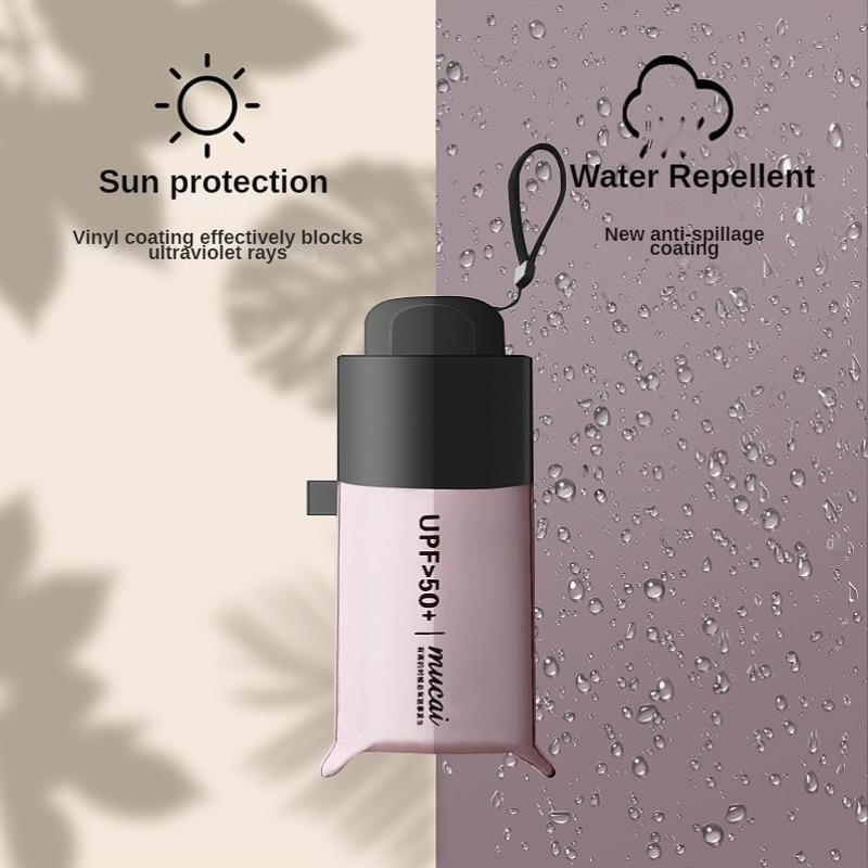 Ultra-mini Umbrella for Women Wind and Water Resistant Umbrella Sun Protection Windproof Strong Pocket Parasol UV50+ 5 Folding