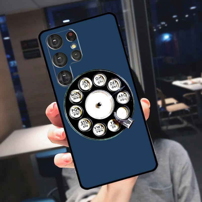Retro Telephone Rotary Dial Cover For Samsung Galaxy S25 S24 S21 S22 S23 Ultra S9 S10 Plus S24 FE S21 FE Phone Case