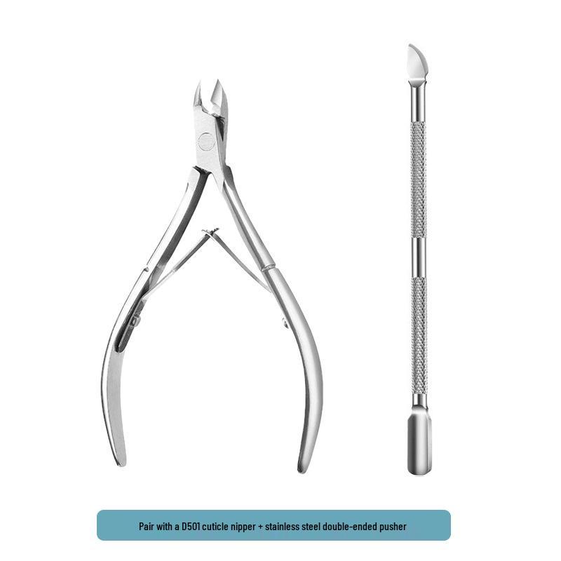 Stainless Steel Manicure Set: 3-Piece Dead Skin Scissors, Double-Headed Pusher, and Nail Clipper