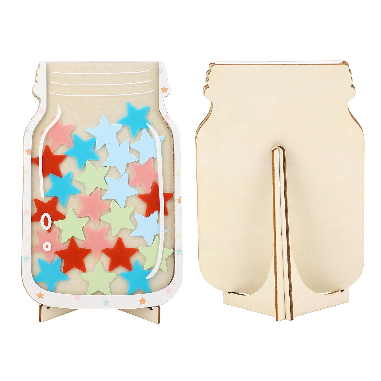 Reward Jar for Kids   Wood Magnetic Positive Behavior Incentive Toddlers Potty Training Reward Jar for School Classroom Home