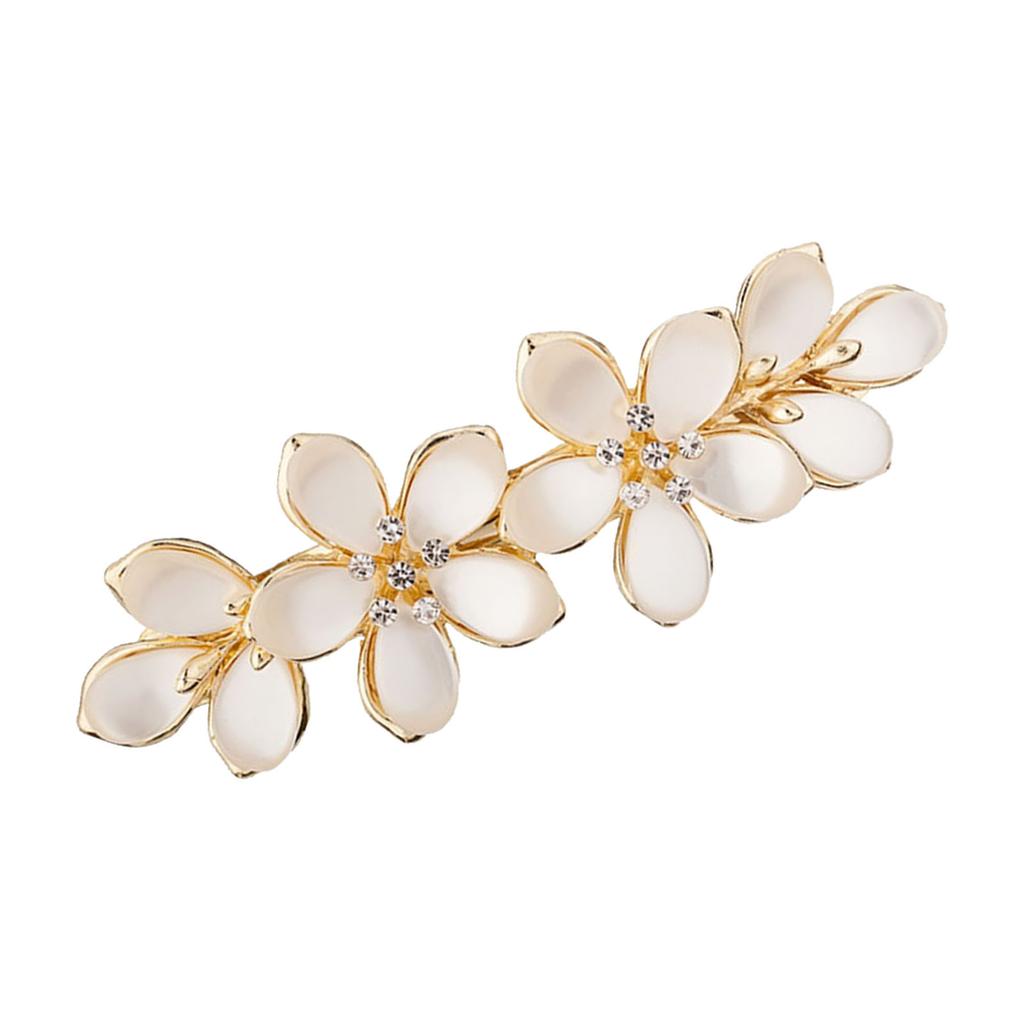 Elegant Rhinestones Cat Eye Spring Hair Clip For Women Girls Daily Use Delicate Floral Design Secure Grip Barrettes