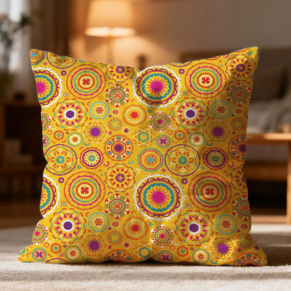 Горячая Индийская Этническая Наволочка Мягкая Стирающаяся Наволочка для Подушки Многоцелевая для Дивана Кровати Поездки Офиса 30cmx30cm