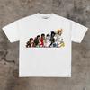 White Michael Jackson All Eras Cartoon Evolution Portrait Oversize Tee