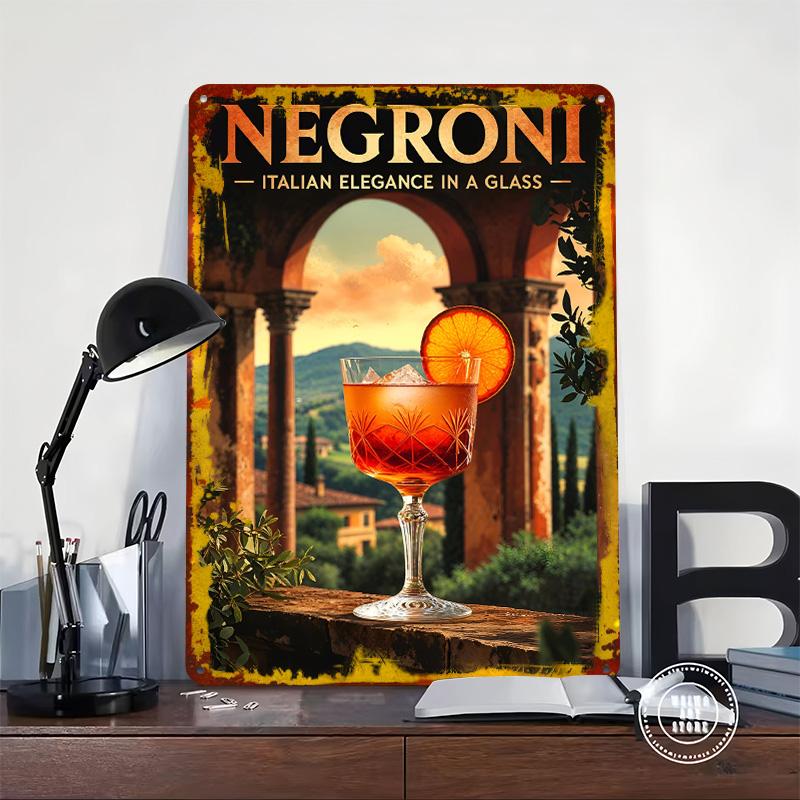 Vintage Inspired Negroni Cocktail Tinplate Poster Customized Wall Art Vintage Retro Metal Signs for Wand Deko Luxury Home Decor