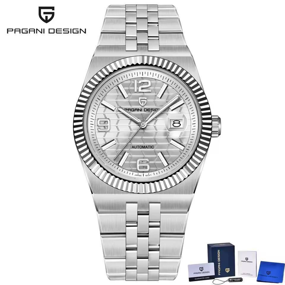 Pagani Design PD-YS027 Automatikuhr Herren Mechanische Armbanduhr Stahlarmband Wasserdicht Leuchtend Kalender Mechanische Armbanduhr