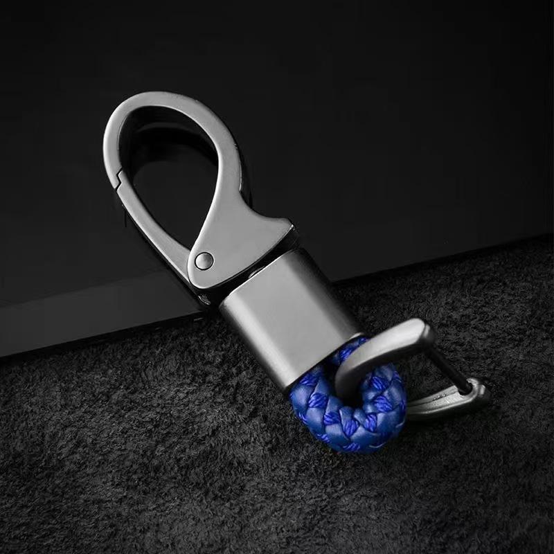 Llavero Creativo de Cuerda Trenzada y Metal para Coche, Colgante de Anilla Duradera para Hombres, Accesorio Personalizado para Llavero de Coche