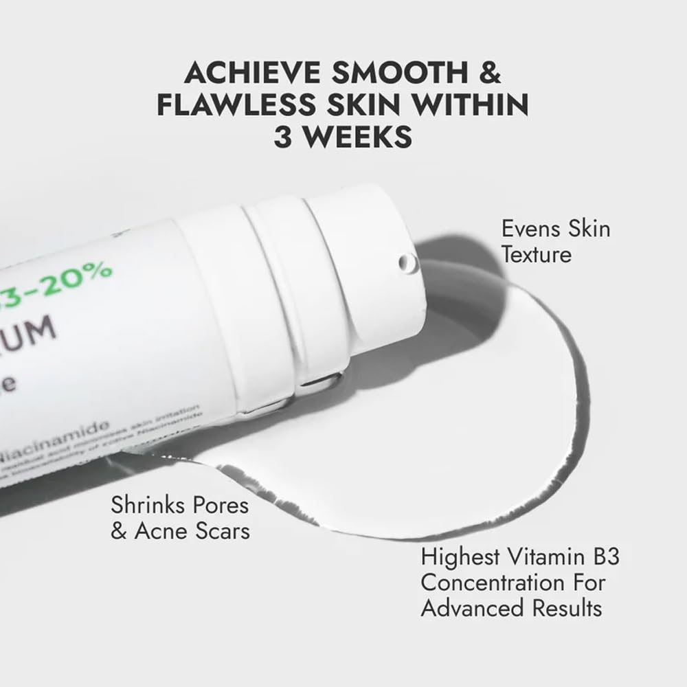 Cos-IQ 20% Niacinamide Face Serum For Clear Glowing Skin, Bright Skin, Reduces Dullness, Hydrates & Repairs Skin 30ml Pack