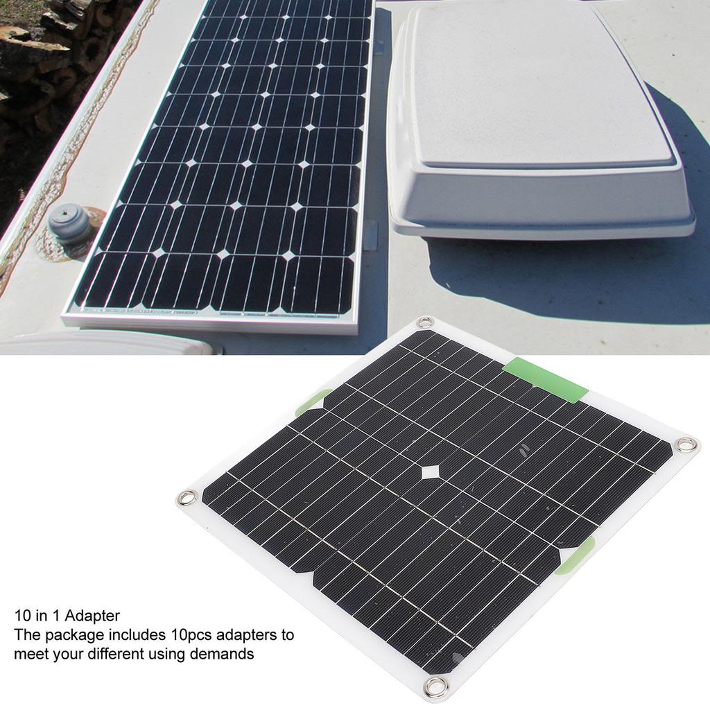 Panneau Solaire Portable 200W 12V Monocristallin Taux de Conversion Élevé pour Automobiles Maisons Bateaux Campi