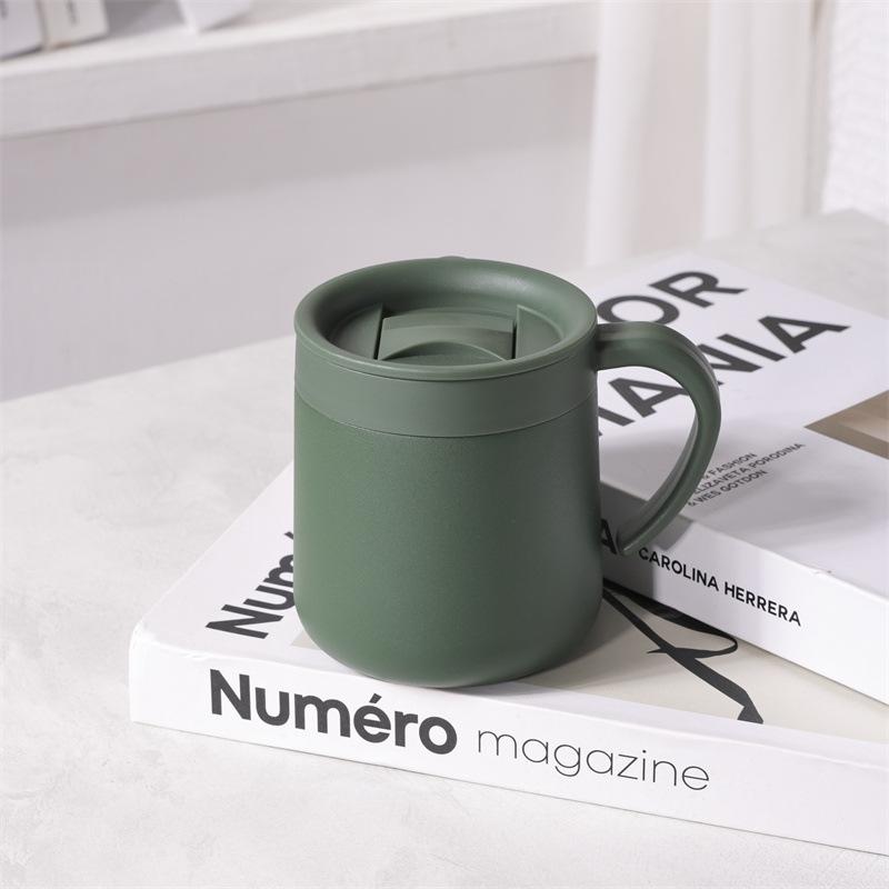 304 Stainless Steel Double-Layer Insulated Cup, Office Mug, Personal Coffee Cup with Lid, Vacuum Insulated, 360ml