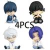 4Pcs Blue Lock Action Figures Reo Mikage Yoichi Isagi Anime Figure Q Version Figurine Pvc Collectible Model Kids Doll Toy Gifts