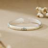 Retro Enamel Flower Bangle Traditional Women's Opening Bracelet  Handicraft