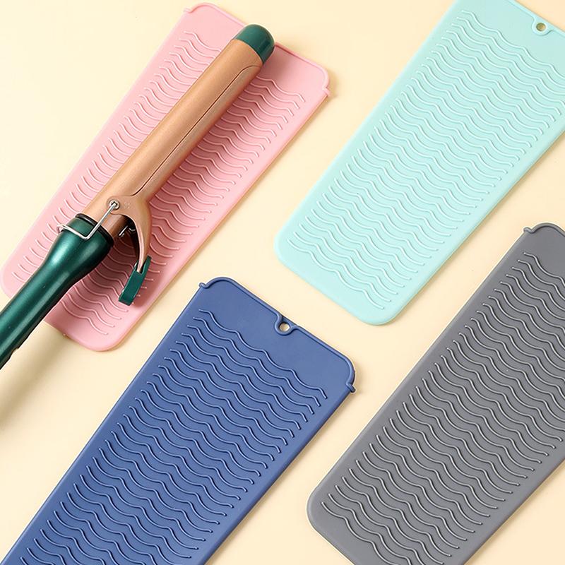 Heatheat Resistant Silicone Mat Pouch For Flat Iron, Curler Wand, Hot Waver, Salon Tools Appliances, Portable Styling Heat Mat