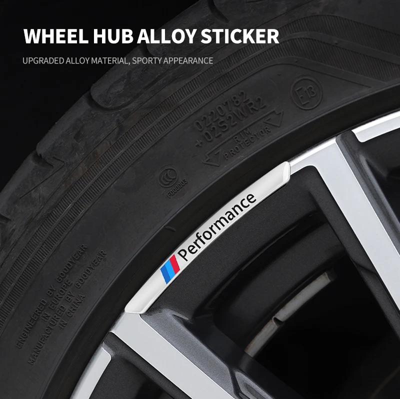 4Pcs Car Wheel Hub Badge Tire Rim 3D Stickers For BMW M G30 G32 G01 G02 G05 G06 G07 G26 G23 G22 F40 F20 G08 G16 M3 Accessories