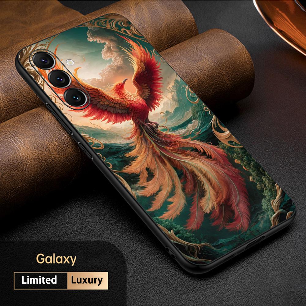 Phoenix cool fashion japan art design Phone Case For Samsung Galaxy S25 S24 S23 S22 S21 S20 Plus Ultra Note20 Soft Black