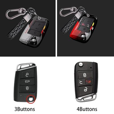Coque Housse de Protection pour Clé de Voiture en ABS Porte-clés Pour Volkswagen Vw Golf 7 Alltrack Mk7 Pour Skoda Octavia A7 Seat Télécommande 3 4 Boutons