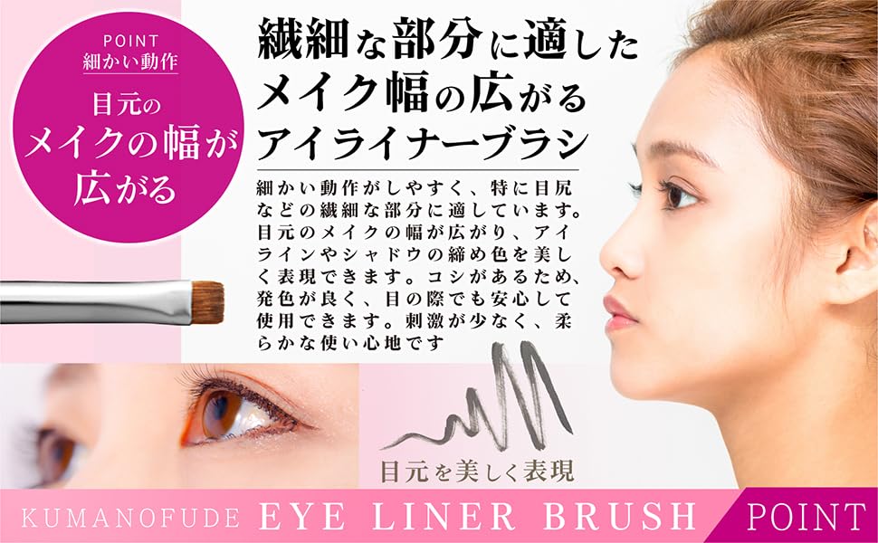 Hakuundo Kumano Brush Eyeshadow Nose Shadow Concealer Makeup Eye Makeup Easy To Compact Tip Brush, Brush, Brush, Brush, Brush, Heavy-Duty, Clean,