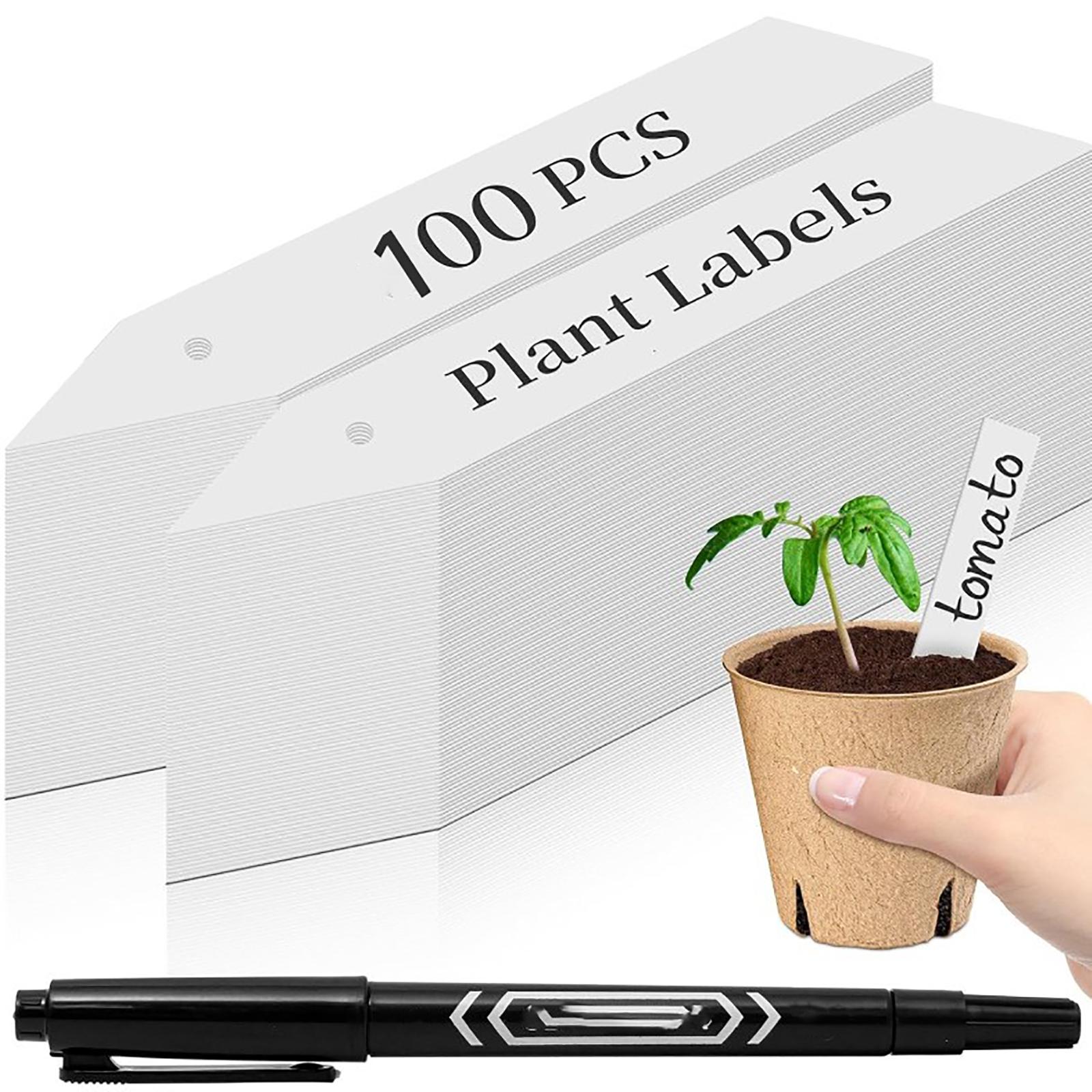 

Plant Labels With Pen, Plastic Plant Tags For Outdoor Seedlings Vegetable Garden Signs Markers Label Stakes ()Containing 5ml Of Liquid One Size белый