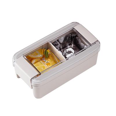 Iwasaki Industrial Lastroware Easy Care Lunch 1 Antibacterial and Microwave and Dishwasher GB Box, Tier, Greige, Ag, Stain-Resistant, Safe, B-1487