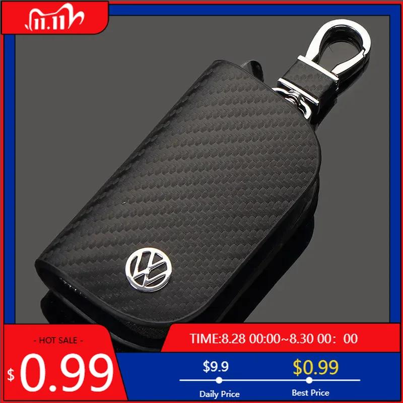 

VW GTI GOLF 2026 Hot For VW VOLKSWAGEN Leather Car Key Cover Holder Keychain Case For Volkswagen Sharan Golf Passat Jetta Touare