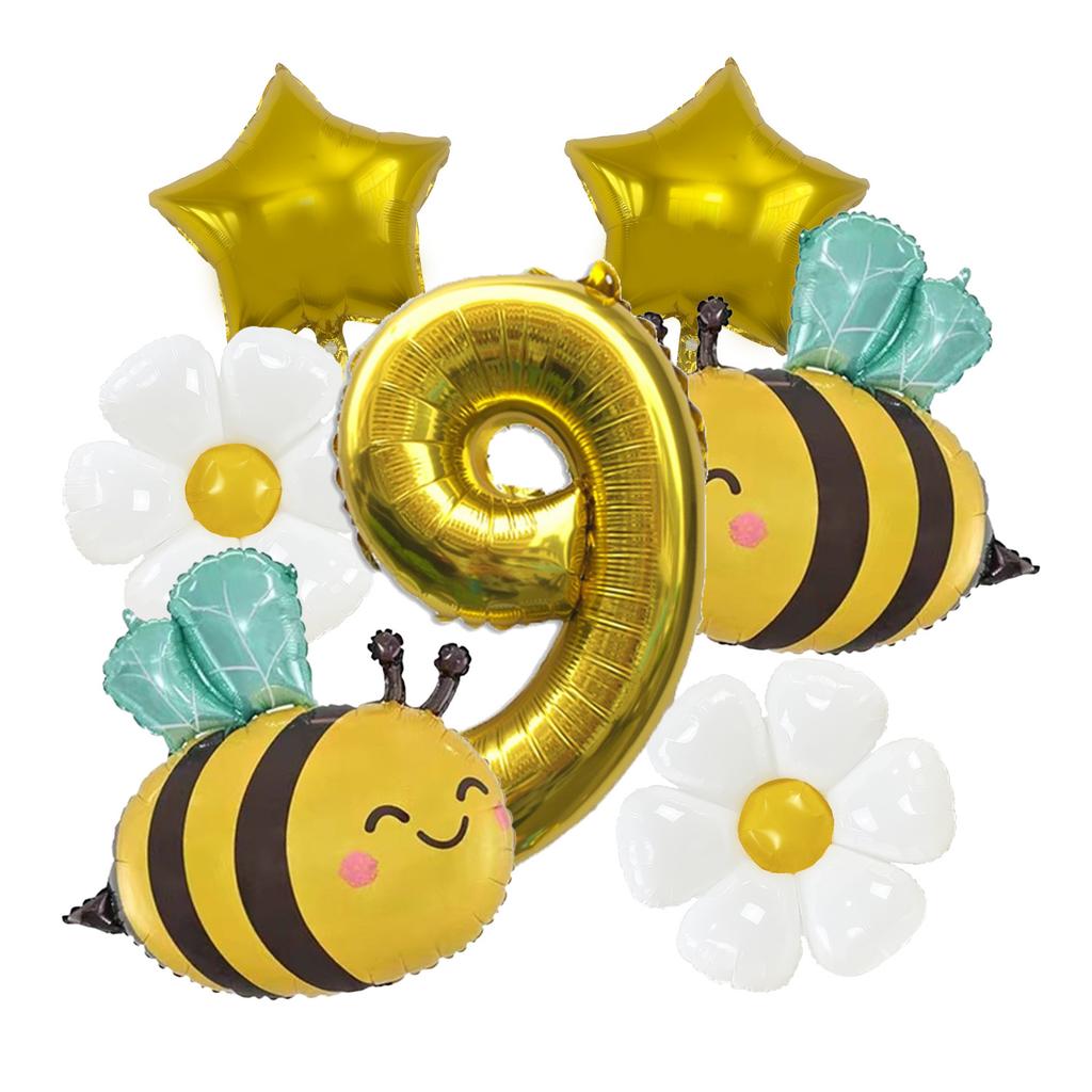 Cute Bee Daisy Aluminum Film Balloon Set Birthday Party Balloon Carnival Scene Arrangement Balloon